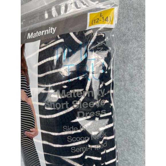 L4015 Time and Tru Maternity Striped Dress Size Large (12-14) - Picture 4 of 7